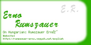 erno rumszauer business card
